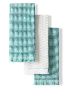 Набор кухонных полотенец Gourmet Series Gridlines, 3 шт, 45 см x 61 см KitchenAid, Mineral Water Aqua