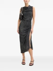 Платье миди без рукавов с разрезами по бокам Rick Owens Lilies, черный