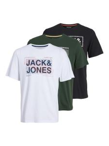 Футболка JACK & JONES JACK & JONES , Dark green/Black/White