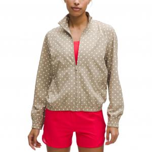 Lululemon Адаптированная куртка StateSwift женская в стиле минимализм с горошком, Oak Brown White Minimalist Polka Dots/SPSO