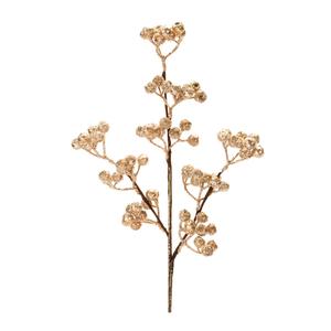 Декоративная ветка Melrose International Glittered Gold Berry Spray, 6 штук, золотой