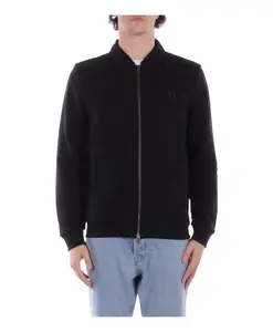 Толстовка с воротником во всю длину и застежкой-молнией. Fred Perry, черный