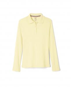 Трикотажная футболка-поло интерлок с длинными рукавами и воротником-пико для больших девочек French Toast