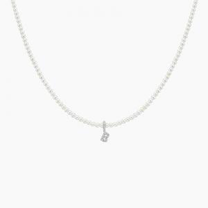 Ожерелье с инициалами из культивированного жемчуга и бриллиантов Brilliant Earth