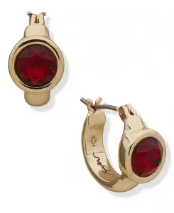 Серьги-Кольца из золотистого стекла и камня Karl Lagerfeld Paris, red