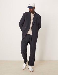 Выбранные брюки Homme Liam классического кроя темно-синего цвета