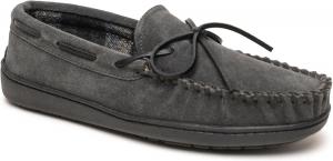 Мокасины Minnetonka для мужчин с твердой подошвой и флисовой подкладкой в клетку, Charcoal