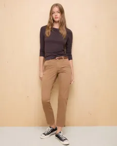 Женские брюки на китайской ткани с поясом Easy Wear, светло-серый