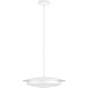 Подвесной светильник MONEVA-C с LED-панелью, 1 шт., холодный белый | нейтральный белый | дневной белый | теплый белый, подвесной светильник CONNECT, управление через приложение и пульт дистанционного управления Eglo, белый