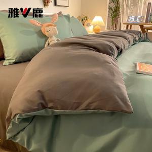 Yalu Пододеяльник 180х220 см, двухсторонний, цвет бобовый зеленый-серебристый серый, хлопок