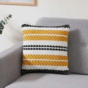 Декоративная подушка Malena с этническим узором, подушка для дивана, наволочка с наполнителем, квадратная, 45x45 см Andiamo, Schwarz,weiß,gold + Ethnomuster