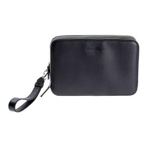 Ferragamo Кожаный картхолдер, клатч-кошелек Regular мужской black