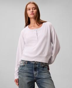 Женская футболка-поло с длинными рукавами Calvin Klein Jeans, Lacey Lilac