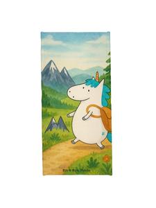 Mr. & Mrs. Panda Пляжное полотенце с изображением единорога-альпиниста, без надписи, белого цвета