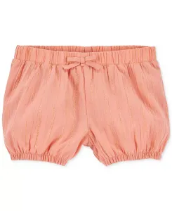 Шорты полосатые на резинке для девочек Toddler Girls Pull-On Striped Woven Shorts Carter's, оранжевый