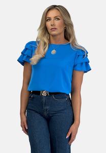 Блуза REGINA FASHION WITH FRILLS ON THE SLEEVES, Blue/Light Blue