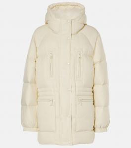 Пуховик с отделкой из овчины Yves Salomon, цвет meringue