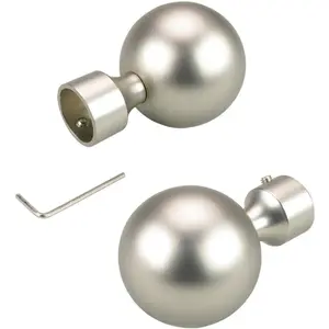 Наконечники для карниза Liedeco «конус с трубодержателем», (комплект, 2 шт.), для карнизов Ø 16 мм, цвет chromfarben/matt