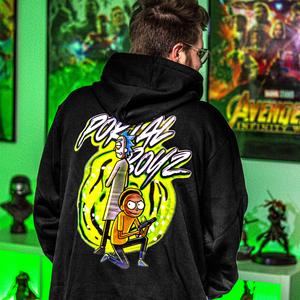 Рик и Морти - Portal Boyz Светящаяся в темноте толстовка черного цвета