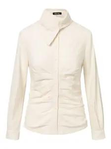 Рубашка со сборками и застежкой на пуговицы Elena Velez, нейтральный