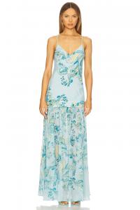 Длинное платье Hemant And Nandita, blue