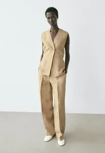 С перекрестным вырезом без рукавов Massimo Dutti, Mottled Light Brown