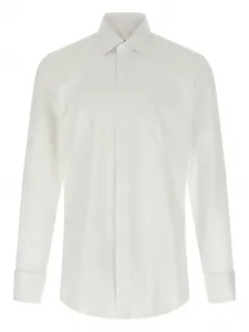 Рубашка из поплина с французскими манжетами Barba, белый