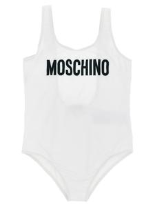 Цельный купальник с логотипом MOSCHINO KID TEEN, белый
