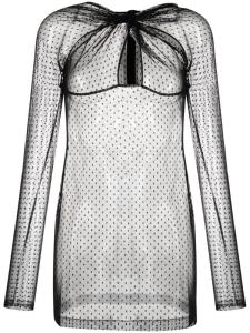 Coperni ночная сорочка из тюля пуэн-деспри, черный