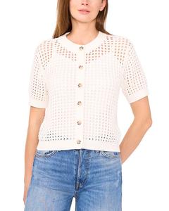 Кардиган с текстурной сеткой CeCe, белый