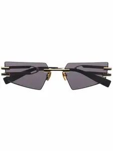 Солнцезащитные очки в безободковой оправе Balmain Eyewear, черный