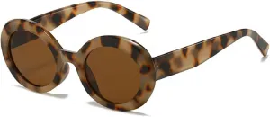 Ретро маленькие овальные солнцезащитные очки для женщин и мужчин с заклепками, модные очки, роскошные солнцезащитные очки UV400 13156 Melrose, Amber