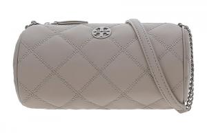 Кожаная сумка-цилиндр, сумка через плечо, маленькая женская сумка-кроссбоди серого цвета TORY BURCH, Set (Bag+Dust Bag)