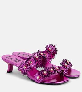 Сандалии из кожи Paula's Ibiza Petal Flower Loewe, Fuchsia