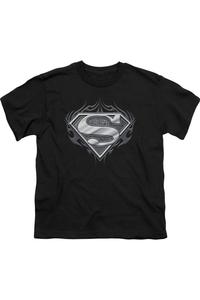 Футболка молодежная с коротким рукавом "Супермен байкер" металлик Gildan, черный