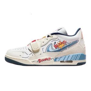 Jordan Legacy 312 прочные дышащие низкие винтажные баскетбольные кроссовки unisex beige brown blue