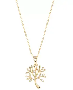Ожерелье с подвеской «Дерево жизни» из кубического циркония (1/4 карата) из 14-каратного золота на стерлинговом серебре Macy'S, gold