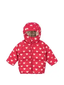 Куртка с капюшоном и узором в виде сердец Konges Slojd, красный