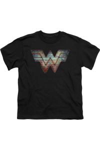 Футболка с коротким рукавом для детей с логотипом "Чудо-женщина 1984" Gildan, черный