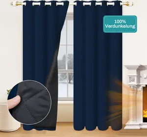 Плотные шторы 100%, трехслойные, теплоизоляционные, звукоизоляционные, для гостиной/спальни, 1 шт., синие, Ш132 x В244 см BTTO