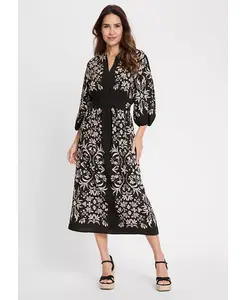 Женское платье с орнаментальным принтом Olsen, черный