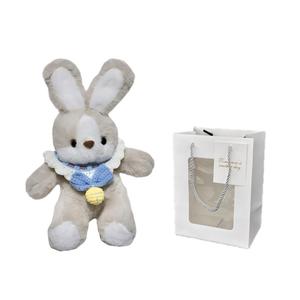 Плюшевая кукла Goodnight Bunny для детей старше 3 лет высотой 30 см ROUERXIONG, Bell Bib+Transparent Window Shopping Bag