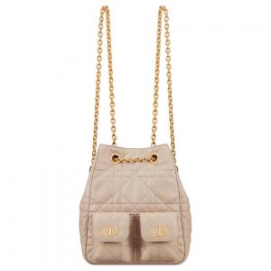 DIOR Рюкзак Caro Sheepskin Medium женский бежевый