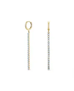 Теннисные серьги из нержавеющей стали с покрытием из 14-каратного желтого золота Rosefield, blue