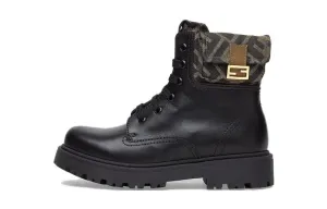 Ботильоны Baguette Kids' Leather Boots Kids FENDI, черный