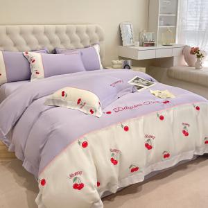 FUANNA Комплект постельного белья, 220x240 см, пододеяльник и простыня на резинке, сатин, цвет Spring Breeze - Xizhi