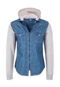 Рубашка Джинсовая рубашка с капюшоном, стандартного кроя Rock Creek, синий