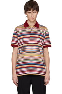 Paul Smith Разноцветная хлопковая рубашка поло с "фирменной полосой"