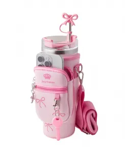 Полезная дорожная кружка Jetsetter из нержавеющей стали, 0,9 л Juicy Couture, розовый