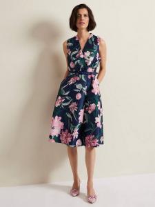 Жаккардовое платье salina с цветочным рисунком Phase Eight, темно-синий/разноцветный